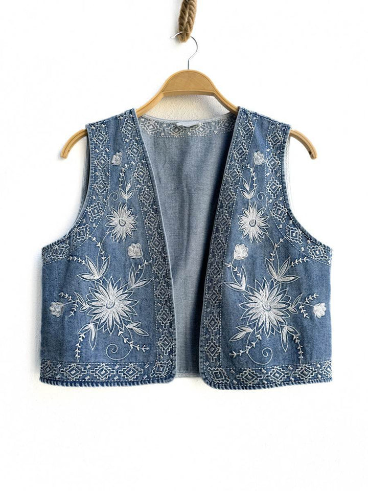 Chaleco Bordado FT775 Azul única