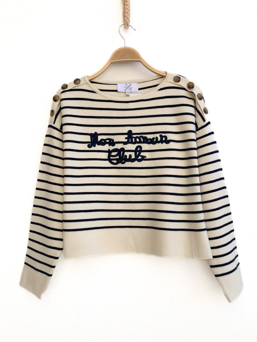 Jersey Rayas Azul Beige Azul única