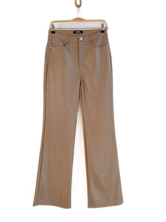 Pantalón Polipiel Campana Beige