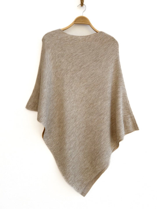 Poncho De Punto 23537 Beige única