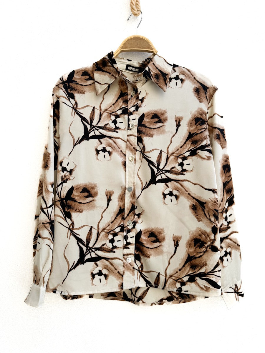 Camisa Estampata BEIGE CAMEL