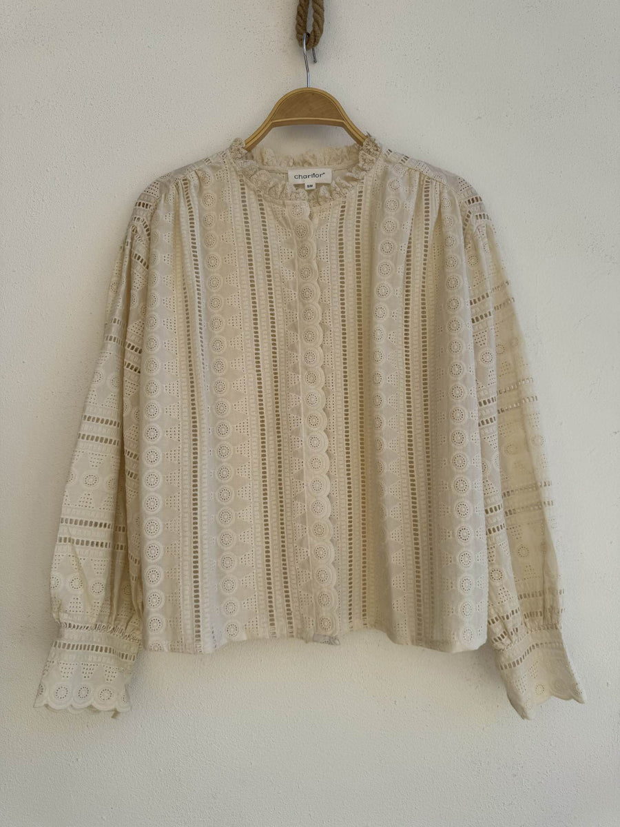 Camisa Bordada CS321021 Beige