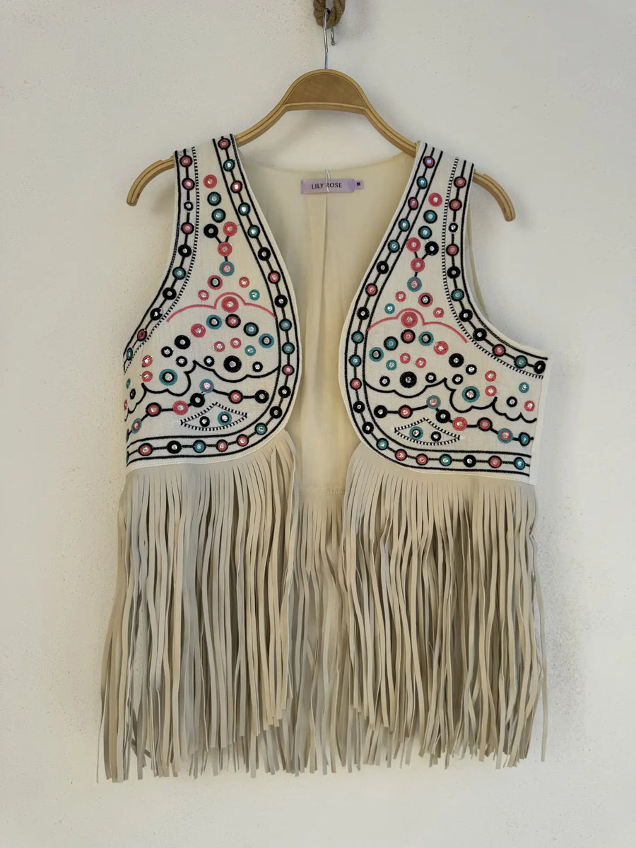 Chaleco Corto Fleco Crudo