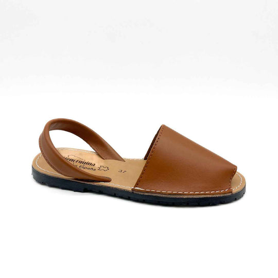 Menorquinas plana piel de mujer Cuero