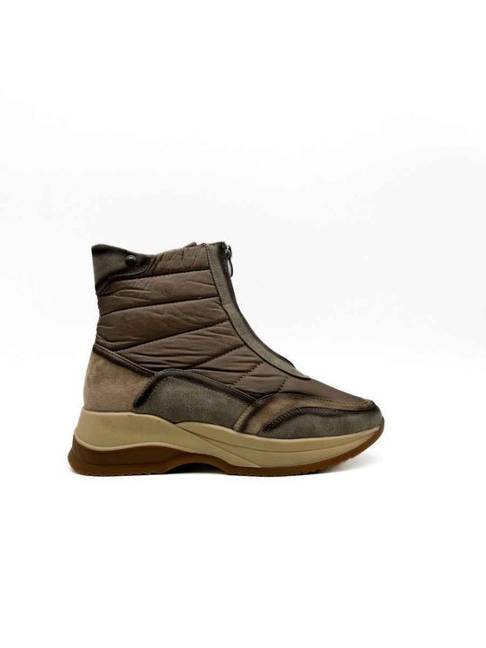 Botines de Acolchado Mujer Taupe