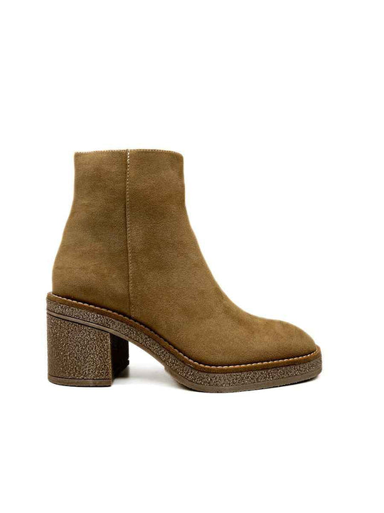 Botines Tacón Ancho para Mujer Camel