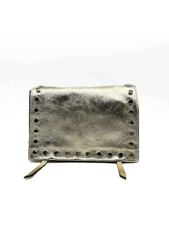 Bandolera de Piel con Tachas Oro Único