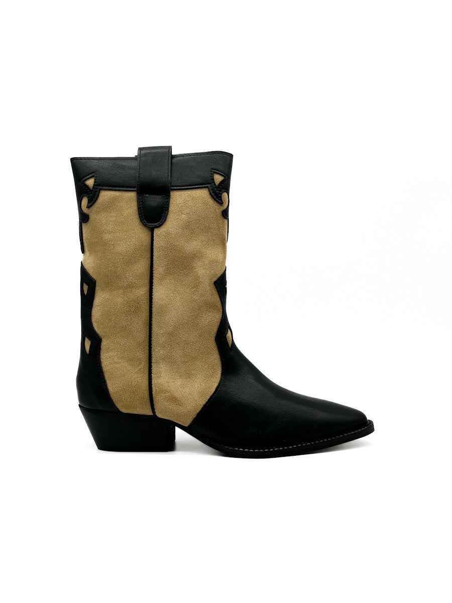 Botas Cowboy De Media Caña Mujer, Corina M3746 Negro
