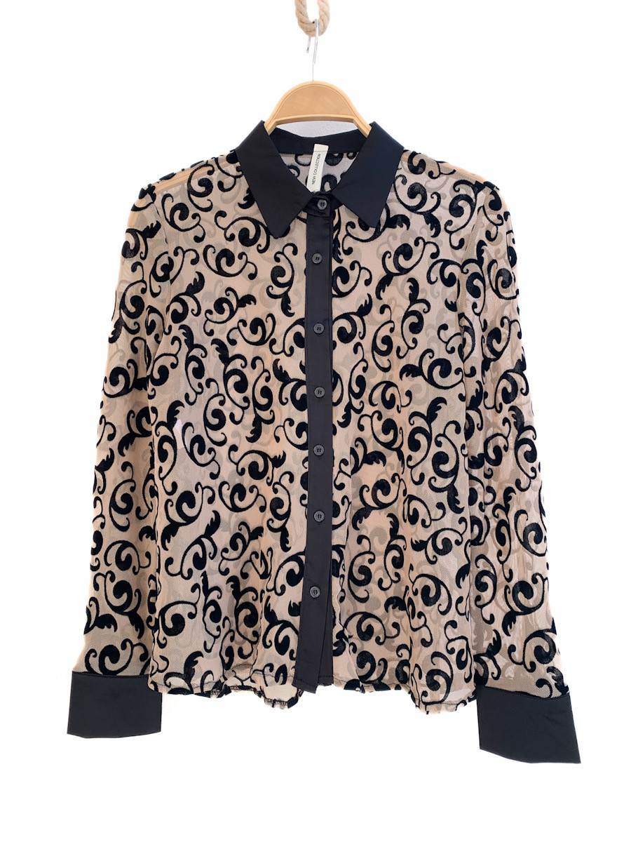 Camisa de Encaje Transparente Beige única