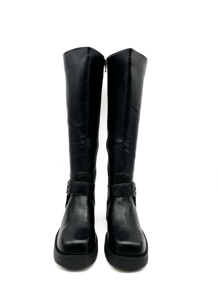 Botas Alta Biker Hebillas