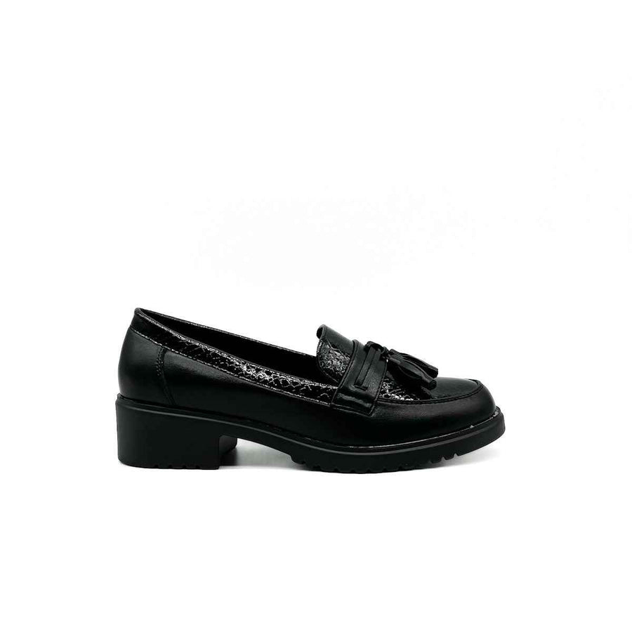 Mocasín Piel de Sintética de Mujer, Referencia FS1200 Negro