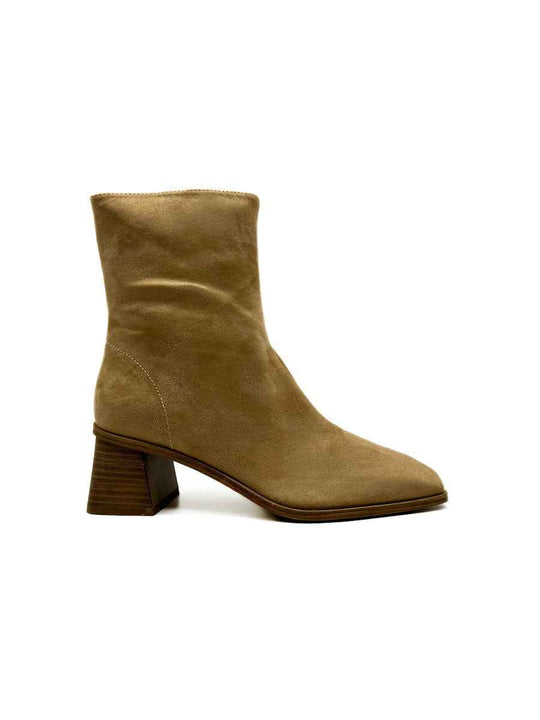 Botín Medio Tacón Mujer Camel