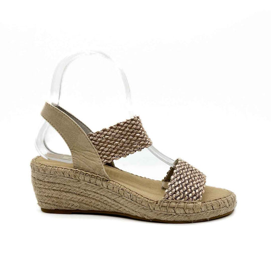 Sandalias de Cuña Yute Mujer Beige