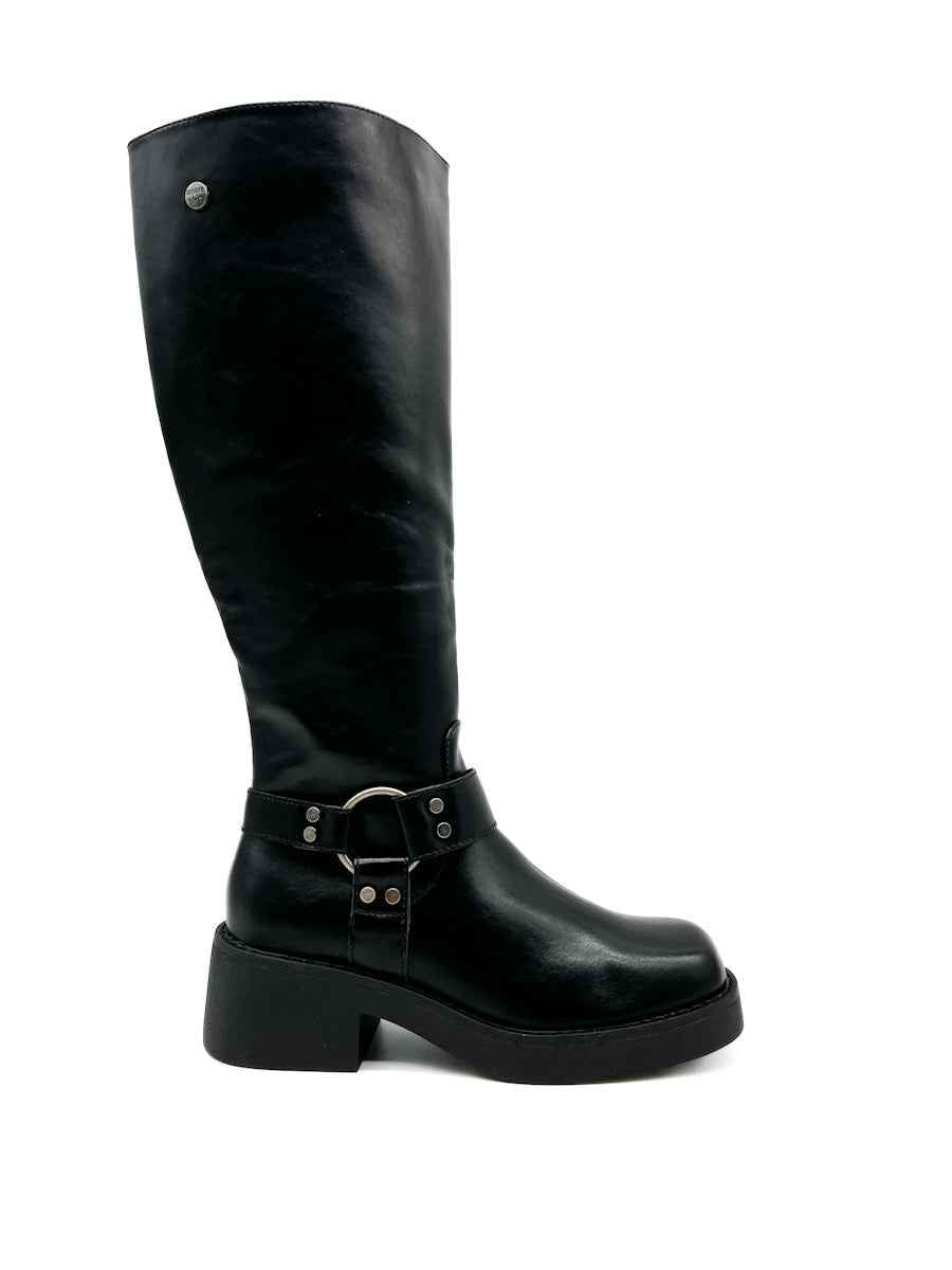 Botas Alta Biker Hebillas Ngero