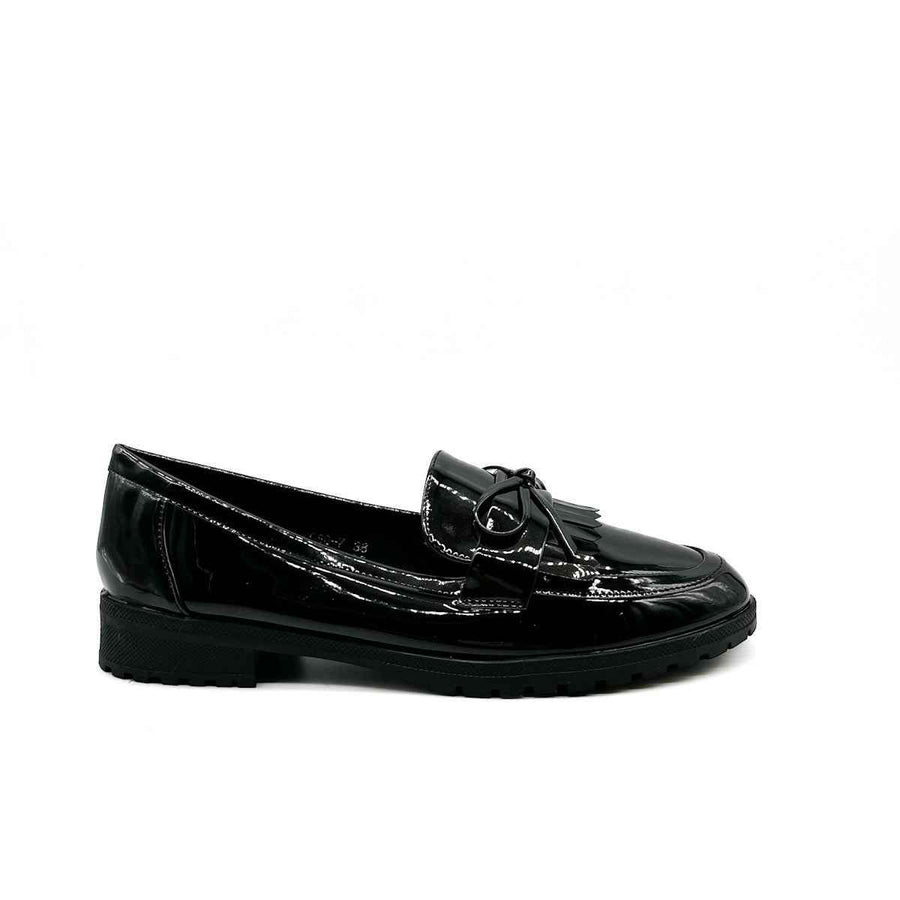 Mocasín de Charol Negro Negro
