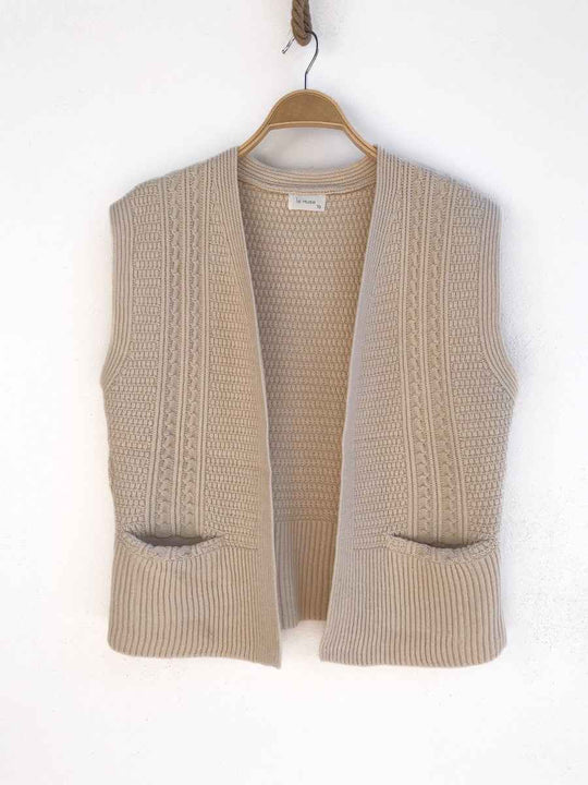 Chaleco de Punto Mujer Beige Talla única