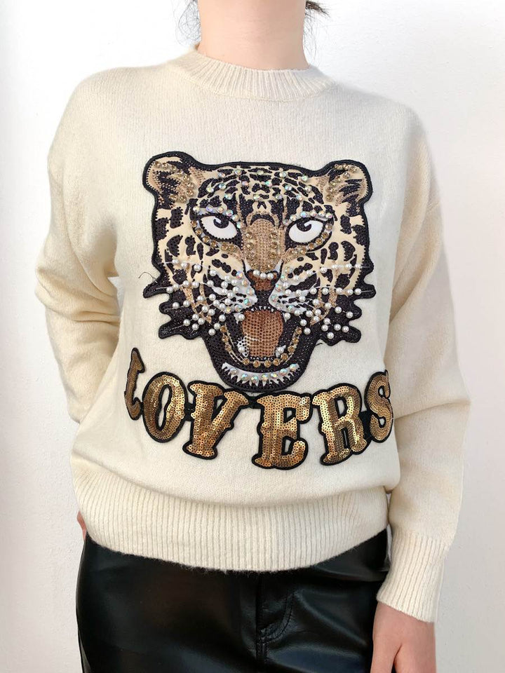 Jersey Lovers Leopardo Beige única