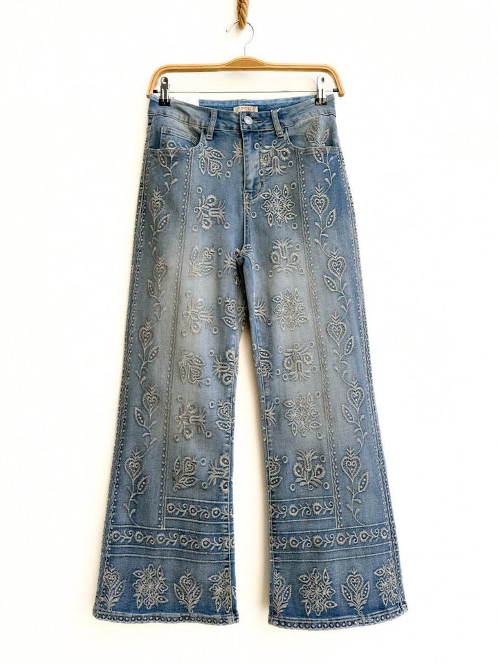 Pnatalón Vaquero Bordado Azul