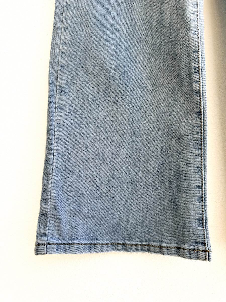 Jeans Rectos de Tiro Alto en Denim Azul