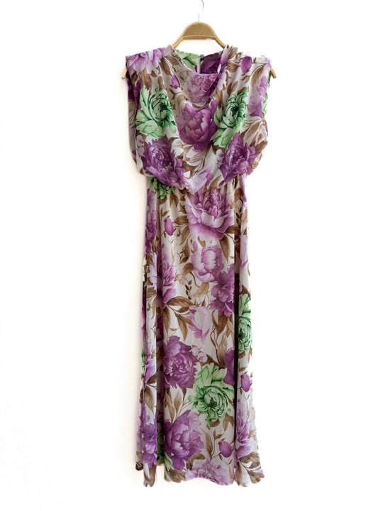 Vestido Largo Estampado 7406 Flor Rosa 1 única