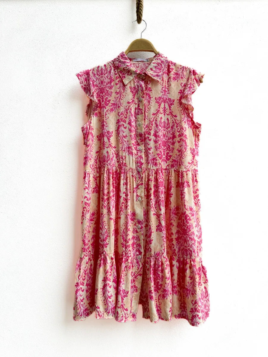 Vestido Estampado M3813 Rosa